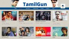 TamilGun website with movie thumbnails.