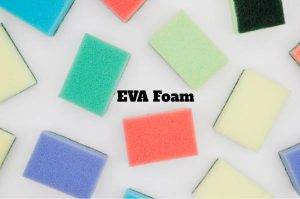 Colorful rectangular EVA foam pads on a white background.